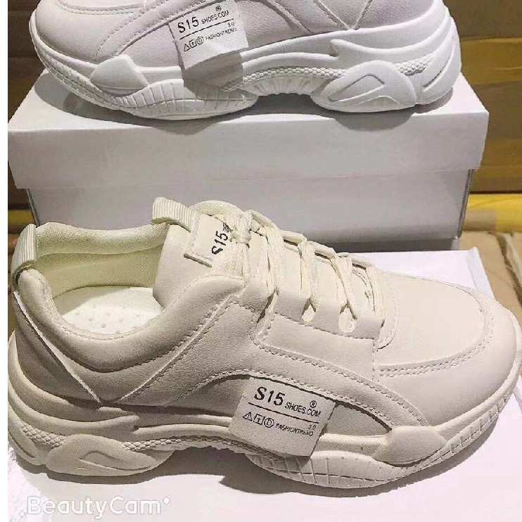 Giày Thể Thao Trắng Đế Cao Vạt Chữ Hàng QC (S15_S16) | BigBuy360 - bigbuy360.vn