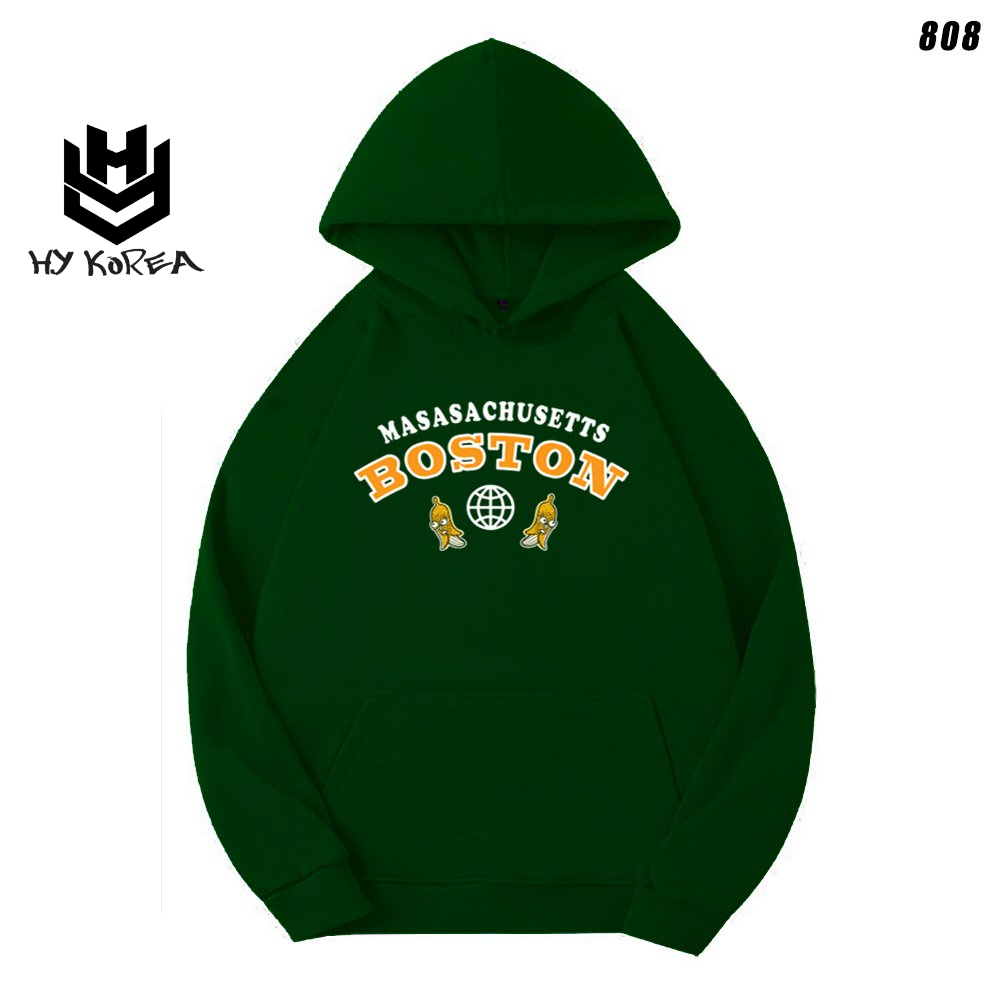 Áo Hoodie Unisex HY KOREA Boston 808 Vải Nỉ Bông