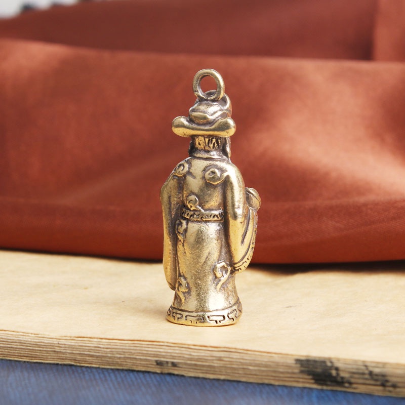 Móc Khóa Đồng Thau Kiểu Dáng Tượng Ông Thần Tài  Đem Lại May Mắn Chiêu Tài Lộc