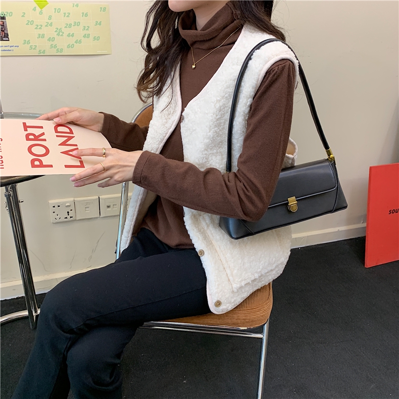 Túi IELGY đeo vai da nhân tạo màu trơn phong cách Hàn Nhật thời trang cho nữ