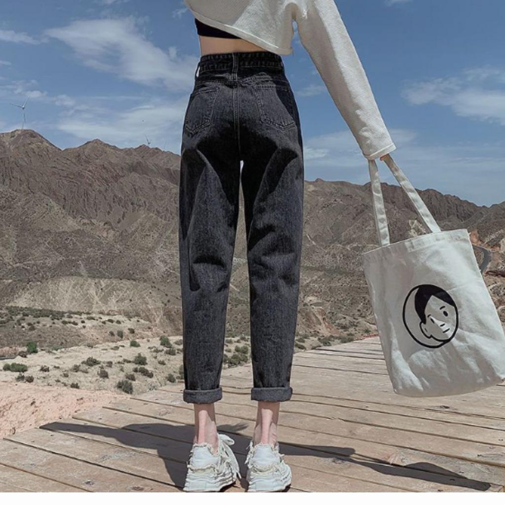 Quần jeans baggy nữ lưng cao tôn dáng trẻ trung năng động; Quần jean bò baggy HIYOU