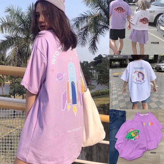 Áo thun tay lỡ sale nhiều mẫu unisex Unicorn, The zed, Yellow Flicker, Space tên lửa