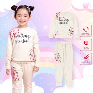 Bộ mặc nhà nữ tuổi teen  - bộ thu đông dài tay chất nỉ co giãn in hoa hồng Somethings từ 23 - 49 kg