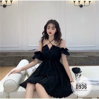 (60-90KG) MINSTORE Bigsize Đầm trễ vai D936