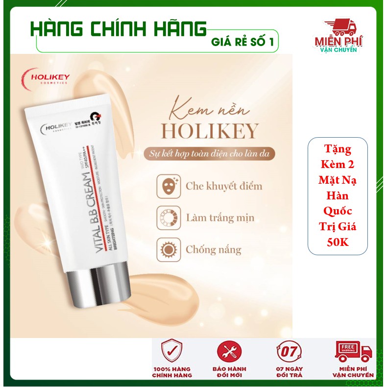 [Made In Korea] Kem nền - Kem nền trang điểm chống nắng Holikey Vital BB Cream Hàn Quốc SPF /40 PA 50ml