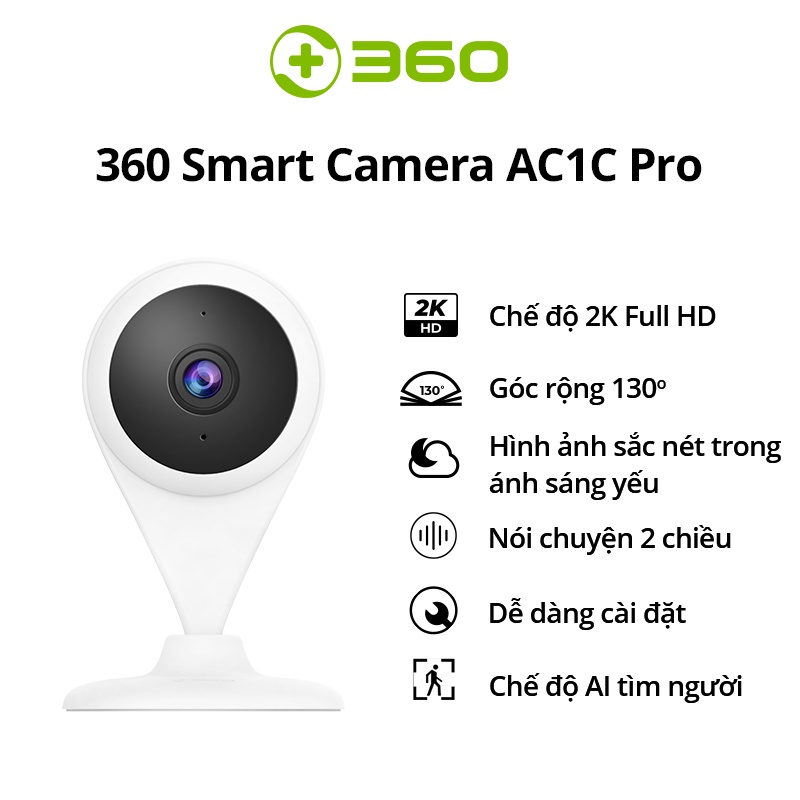 Camera giám sát thông minh Qihoo 360 AC1C Pro App Botslab - Hàng Chính Hãng