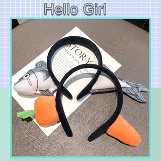 Băng đô cài tóc thiết kế cà rốt/ cá muối hoạt hình phong cách Hàn Quốc đơn giản đáng yêu dành cho nữ