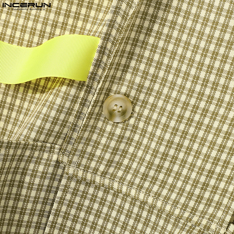 INCERUN Áo Thun Tay Ngắn Cài Nút Thiết Kế Đơn Giản Thời Trang Cho Nam