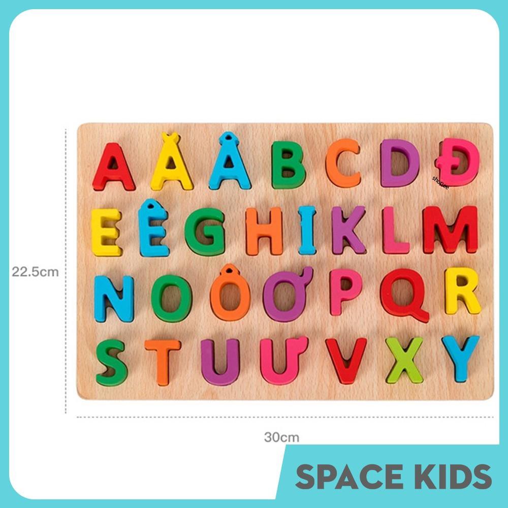 ♥ Đồ chơi bảng chữ cái tiếng việt bằng gỗ cho trẻ em học chữ cái Space Kids ♥