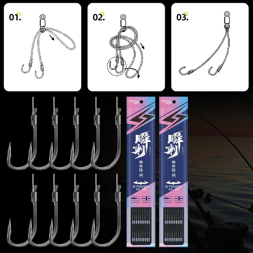 Mồi Câu Cá Chuyên Dụng 0.3 / 0.5 / / 0.8 / 1 / 2 / 3# Móc Câu Cá Đôi Chuyên Dụng Chất Lượng Cao