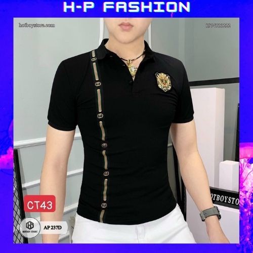 Áo Thun Nam Ngắn Tay Có Cổ  𝐅𝐑𝐄𝐄 𝐒𝐇𝐈𝐏  Áo Phông Nam Đẹp Vải Thun Co Giãn Thời Trang Hpfashion - ATNCT43