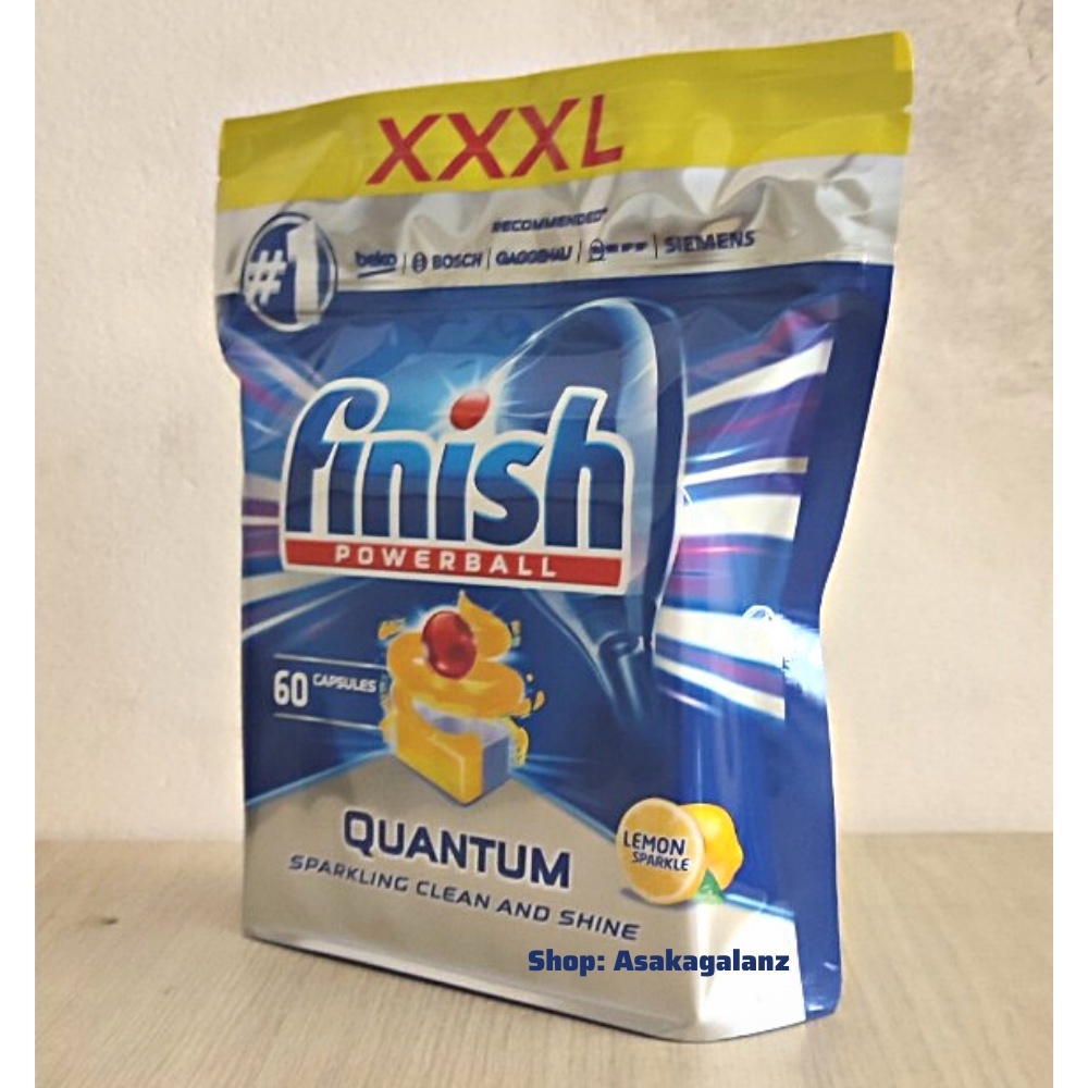 [MỚI 2021] Viên rửa bát Finish quantum Max 60 viên - Nhập khẩu Châu Âu