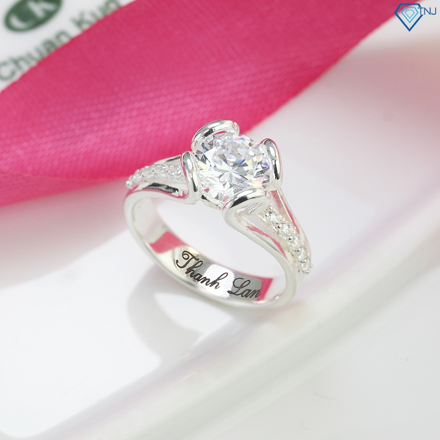 Nhẫn nữ bạc thật khắc tên cá tính NN0334 - Trang sức TNJ