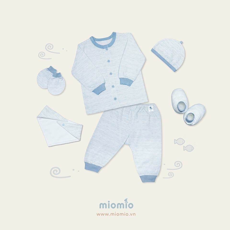 Bộ sơ sinh Miomio dài tay cotton mỏng chưa gồm mũ tay chân [ CHÍNH HÃNG Mio Việt Nam ]
