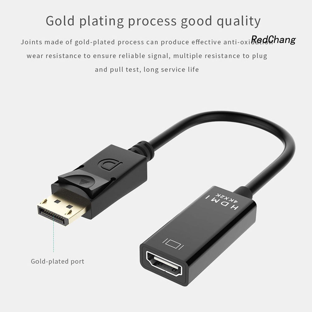 -SPQ- HD 4K DP Display Port to HDMI Adapter Video Converter Cable for PC Laptop HDTV