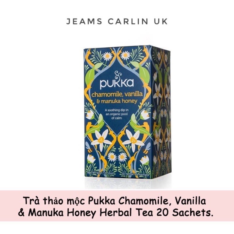 Trà thảo mộc Pukka Chamomile, Vanilla & Manuka Honey Herbal Tea 20 Sachets