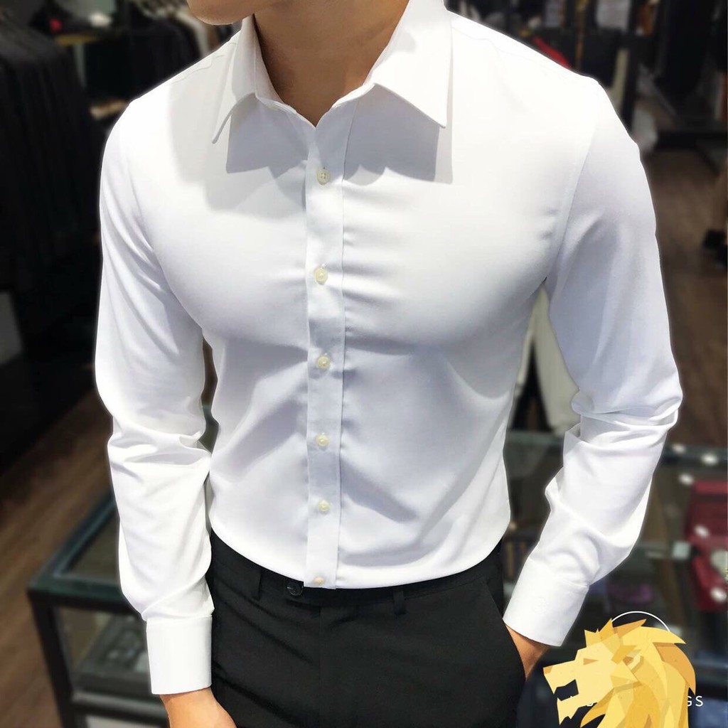 Sơ mi Cổ Bẻ nam dáng chuẩn form ôm body Cam Kết Giống Hình (Cam kết giống hình) | BigBuy360 - bigbuy360.vn