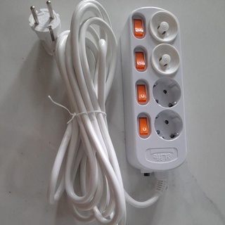 Ổ cắm điện kéo dài Hàn Quốc 4 lổ, 4 công tắc, 5m IC