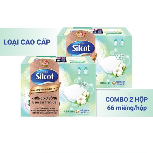 [Mã FMCGMALL giảm 8% đơn 250K] Bộ 2 hộp bông tẩy trang cao cấp Silcot Premium 66 miếng/hộp | BigBuy360 - bigbuy360.vn