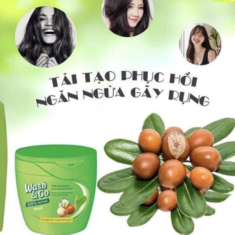 Kem/ Mặt nạ hấp ủ tóc Wash & Go Mask Italy