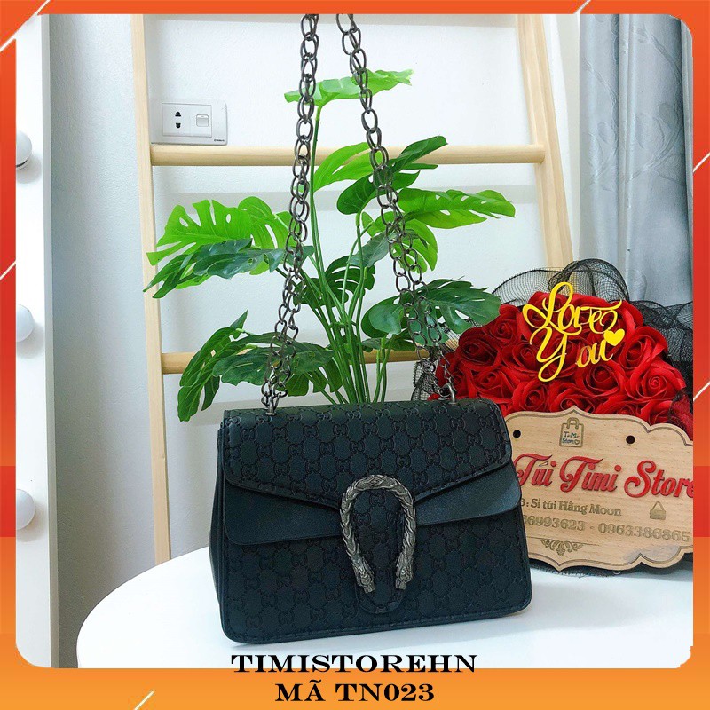 Túi xách đeo chéo nữ đeo vai khóa đầu rồng dây xích da in nhiệt trẻ trung rẻ đẹp thời trang TIMISTOREHN TN023