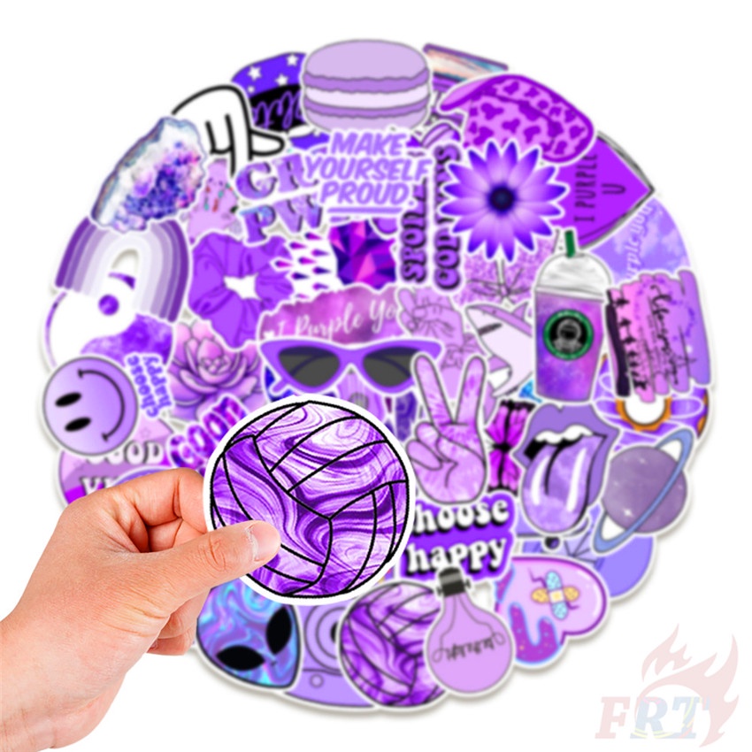 Bộ 100 Cái/Bộ ❉ Ins Nhãn Dán B Dòng Lãng Mạn Màu Tím ❉ Sticker Dán Trang Trí Đa Dạng Thời Trang