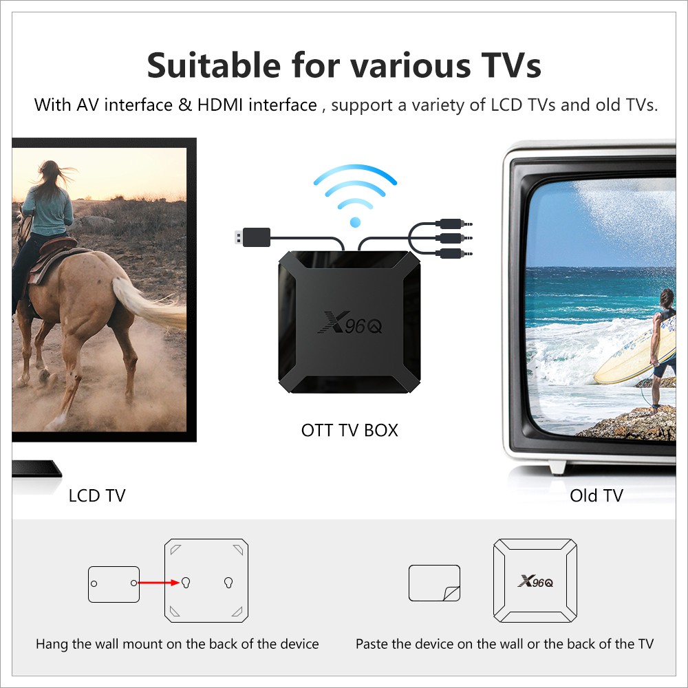 Đầu thu TV Pulierde X96Q hỗ trợ Android 10 CPU H313 2.4GHz Wifi RAM 2G ROM 16G