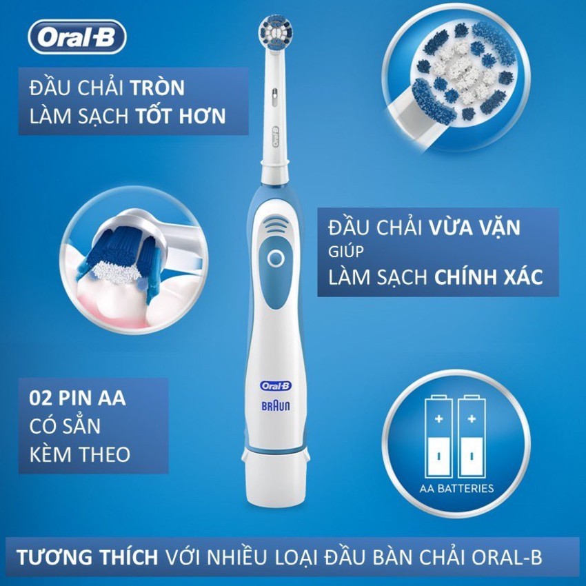 Bàn chải Pin Oral-B Pro-Health Clinical tự động cao cấp - làm sạch sâu, bảo vệ nướu, chống sâu răng, răng trắng sáng