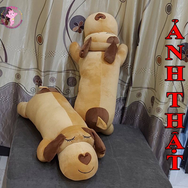 Gấu Bông Chó Ngủ Mũi Tim Siêu To Khổng Lồ Size 1M Hàng Cao Cấp Xuất Dư Siêu Thị
