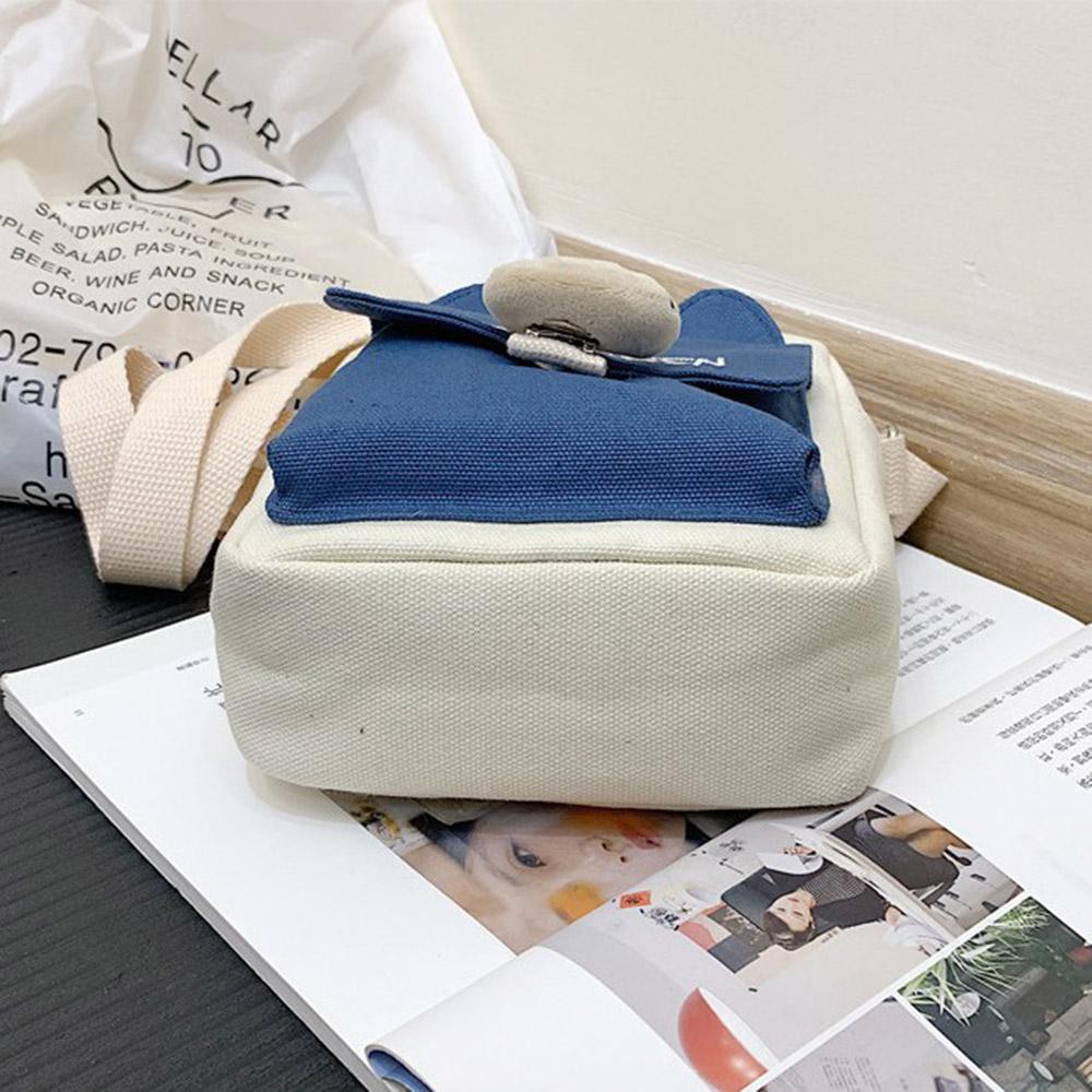 Túi tote Vải Canvas Đeo Chéo tai mèo Phong Cách Hàn Quốc Xinh Xắn Dành Cho Nữ