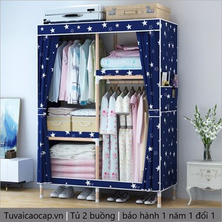 Tủ để quần áo tủ vải giá kệ treo để đồ siêu tiện dụng có cả bọc nhựa chống ẩm