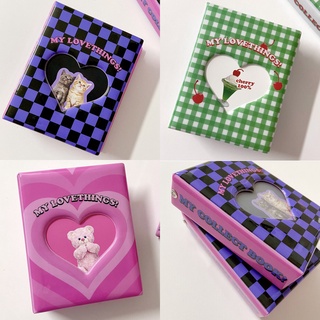 40 Chiếc Mới Polaroid album Ảnh Trái Tim Lưới checkerboard checkerboard checkerboard album album album 3 inch lomo Thẻ Lưu Trữ