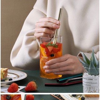 Combo 2 Ống Hút Inox (Cong + Thẳng) + 1 Cọ Rửa