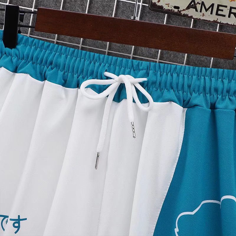 Summer Fashion Men's Summer Fashion Cartoon Bear Print Sports Shorts Contrast Contrast Color Coordinator