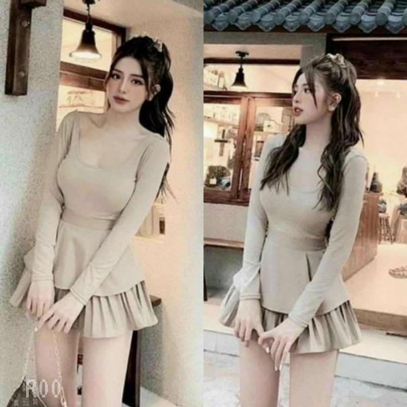 SET ÁO THUN CHÂN VÁY 2 TẦNG