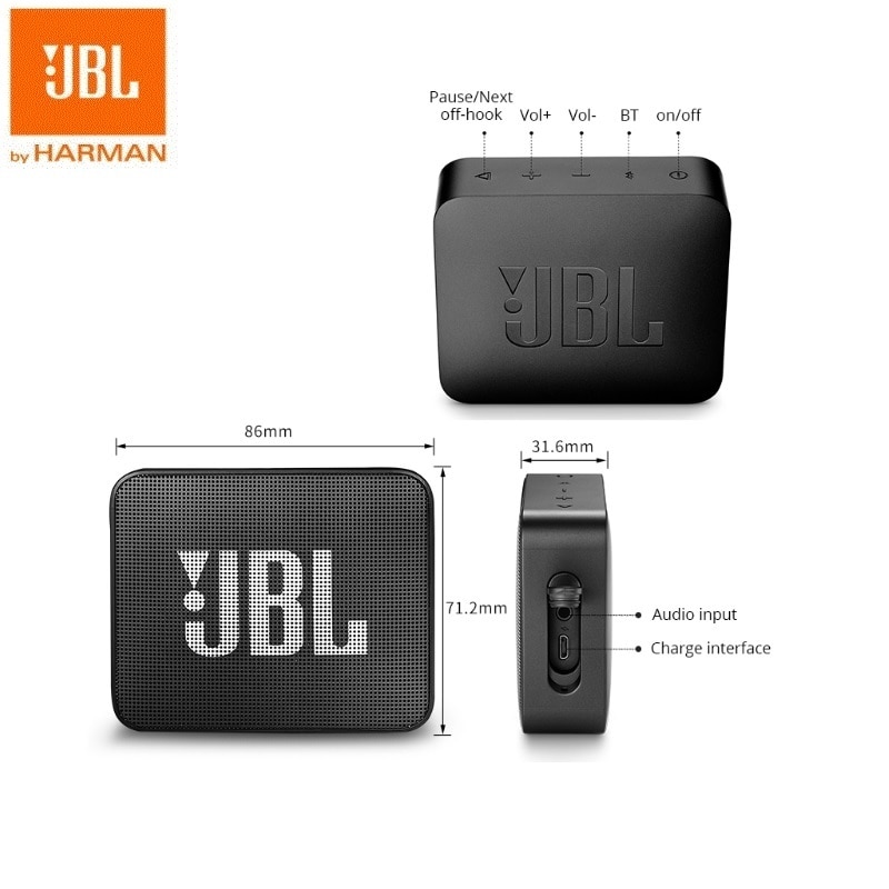 Loa Bluetooth Không Dây Jbl Go 2 Ipx7 Chống Thấm Nước Kèm Phụ Kiện