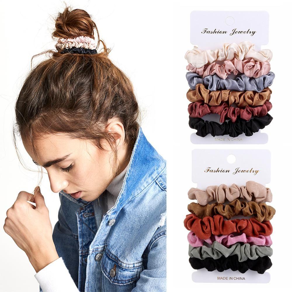 Set 4 / 6 Dây Buộc Tóc Đuôi Ngựa Phong Cách Vintage