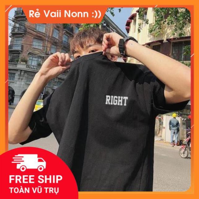 FreeShip Đơn 50K ⚡️Siêu Phẩm⚡️ Áo thun nam nữ chữ kiểu RIGHT tay lỡ đẹp vải dày mịn