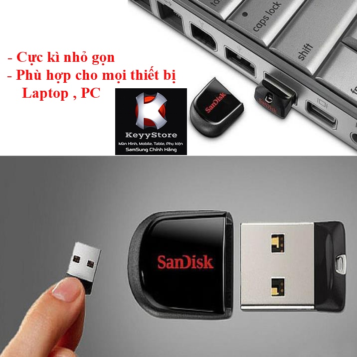 ❤️KeyyStore❤️ USB 32GB Sandisk CZ33 Mini Chính Hãng  USB Mini Siêu Bền Tốc Độ Cao