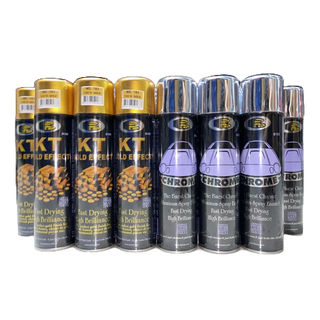 Sơn xịt mạ vàng KT Gold Effect/ Mạ Inox-Chrome Bosny 225g