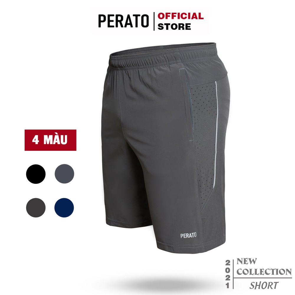 Quần Đùi Nam PERATO (4 màu) Vải Gió Mềm, Siêu Nhẹ, Dáng Thể Thao, Phom Ôm Năng Động