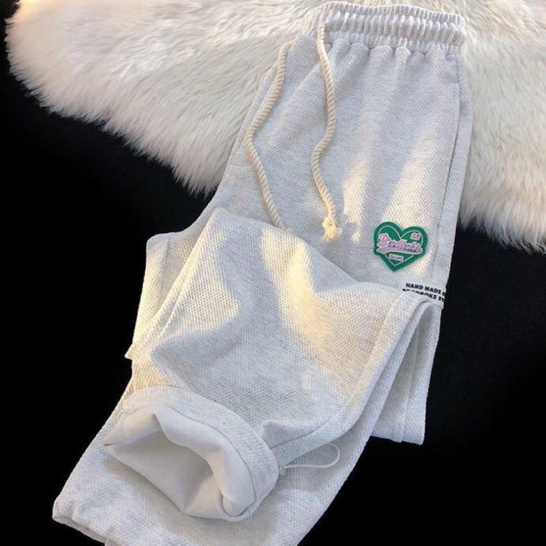 [ẢNH THẬT-SẴN] Quần Nỉ Tim Rút Ống Rộng Ulzzang Unisex Hàn Quốc