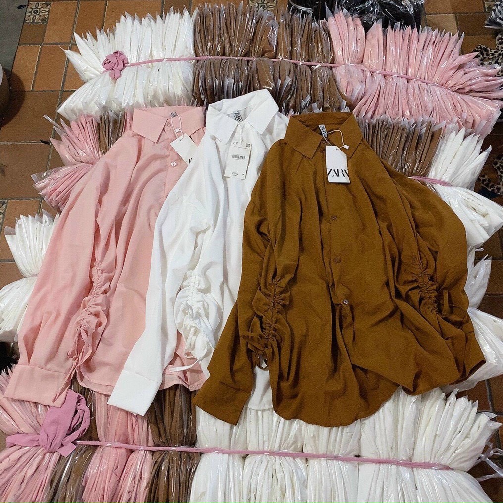 ( MIỄN PHÍ SHIP 2022) Áo sơ mi nữ trơn màu basic, sơ mi from rộng rút dây hông tay dài đi học đi làm xinh xắn