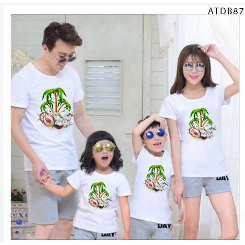ÁO THUN ĐI BIỂN CHO GIA ĐÌNH HAY NHÓM IN HÌNH CÂY DỪA SỐNG ĐỘNG ĐI BIỂN SIÊU HOT ĐỦ MÀU ĐỦ SIZE - ATDB87