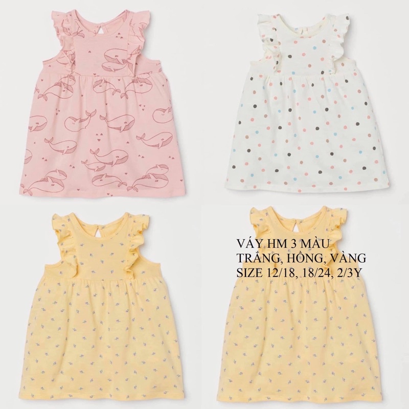 Váy HM Bé Gái Dáng Babydoll Hàng Auth Xịn Xò Cho Bé 4 Tháng Đến 4 Tuổi