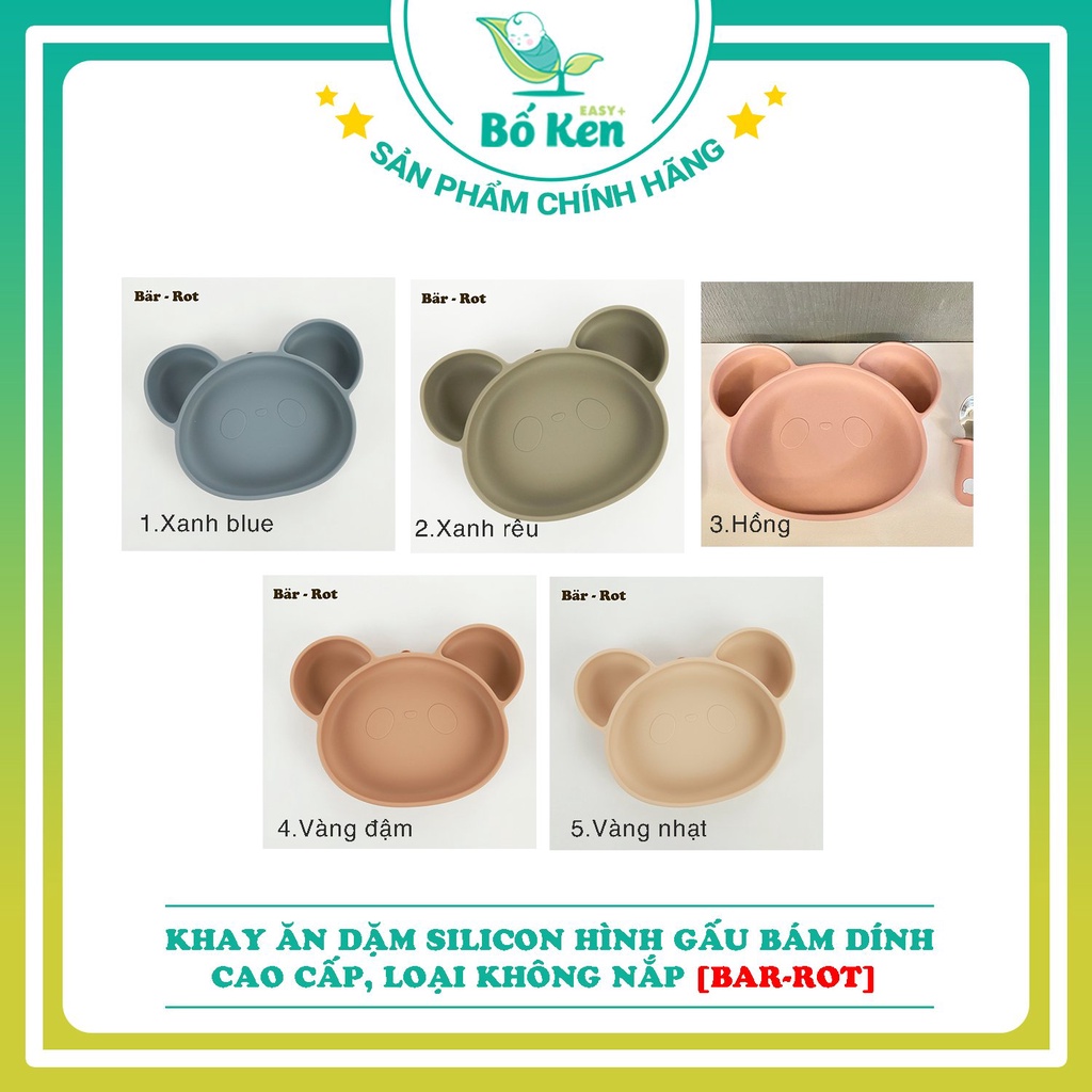 Shop Bố Ken - Combo Khay/Bát/Thìa dĩa/ Yếm ăn dặm cho bé [Thương hiệu Bar-rot]