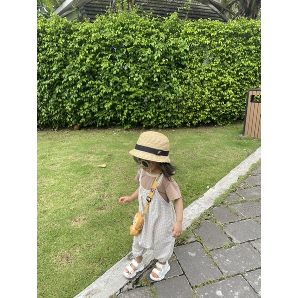 Mũ cói vành tròn Happy Price🇰🇷 cho bé trai và bé gái