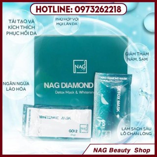 Mặt nạ dưỡng trắng da -MẶT NẠ N.A.G DIAMOND MASK-Thải độc, dưỡng trắng da mặt toàn diện/DETOX MASK-WHITENING MASK