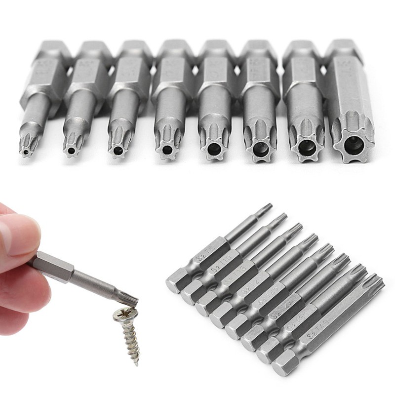 Bộ 8 Đầu Tua Vít Từ Tính 1 / 4 Inch 50mm T8-T40