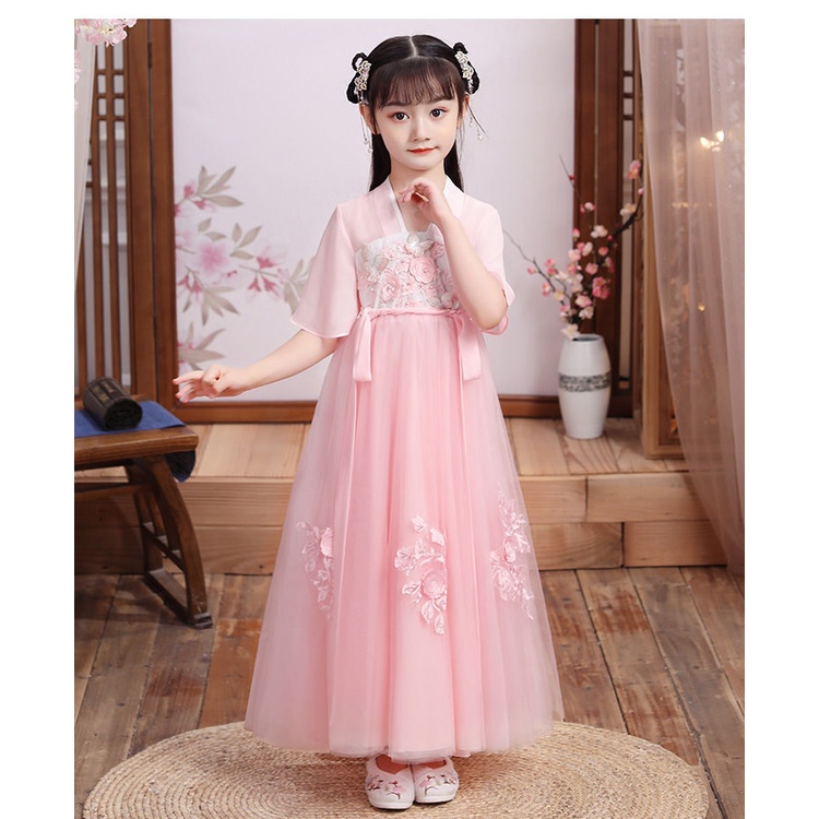 Đầm Hán Phục Phong Cách Trung Hoa Cổ Điển Cho Bé Gái 08.11